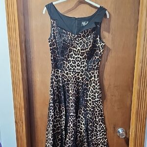 Hell Bunny Leopard Print Midi Dress